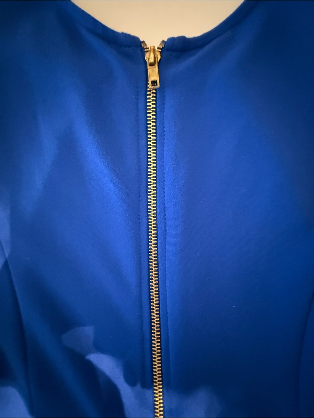 Felicity & Coco Royal Blue Bodycon Midi Dress Gold Zip Back Career Cocktail XS - Picture 5 of 7